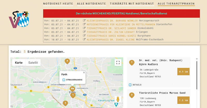 Tierarztnotdienst Mittelfranken
